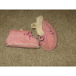 Old Friend Pink Suede Sheepskin Moccasins